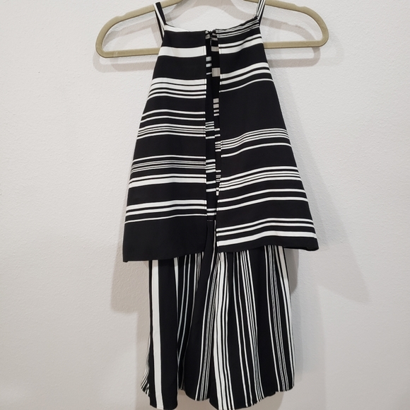 Spenser Jeremy Black & White Striped Sleeveless Romper, Size 6, w/Scoop Neck, - Picture 4 of 12